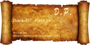 Dankó Patrik névjegykártya