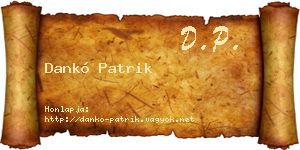 Dankó Patrik névjegykártya